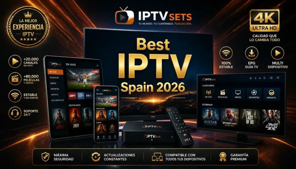 Buy IPTV Spain list 2026 β LaLiga TV, TVE1 and all Spanish channels in 4K